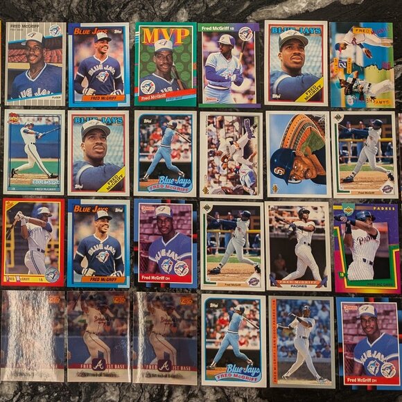HUGE 200 Fred McGriff Baseball Card Collection Lot Blue Jays Braves Padres HoF - Picture 8 of 9